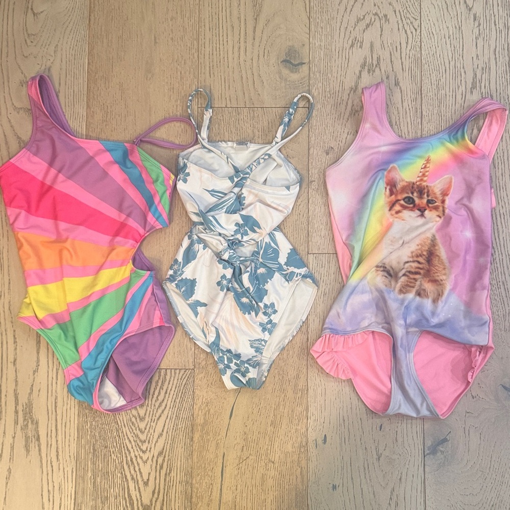 3 Kids One Piece Swimsuits-melrose and market, cat & jack, and H&M